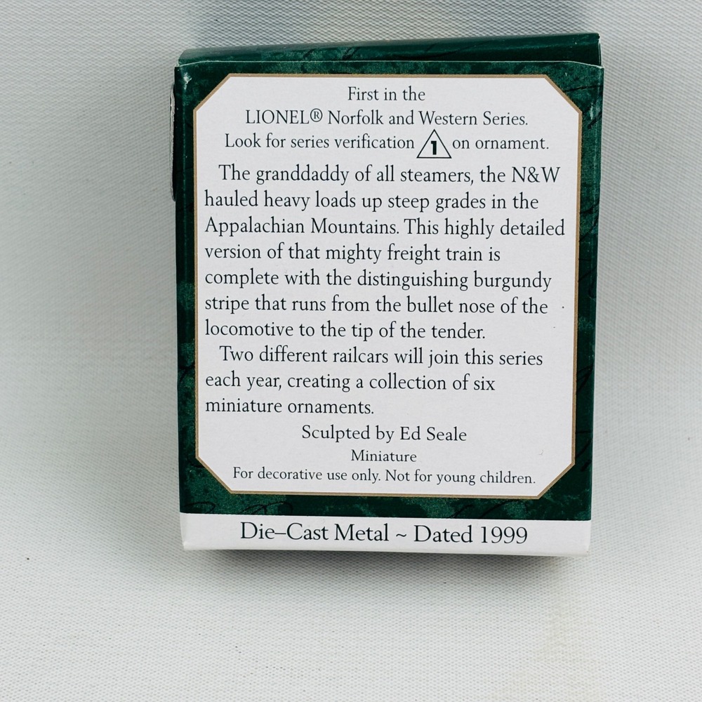 Hallmark Lionel 746 Norfolk Western Locomotive Tender Miniature Ornament 1999 - Picture 3 of 6